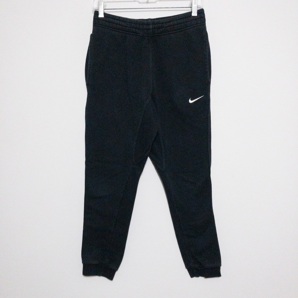 Nike Club Fleece Joggers Mens Small 28x27 Black Cotton Pocket Drawstring Lounge